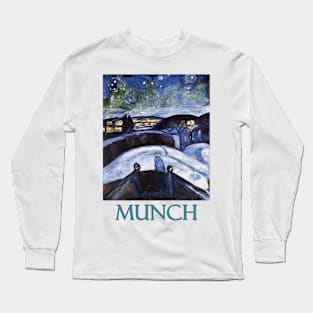 Starry Night by Edvard Munch Long Sleeve T-Shirt